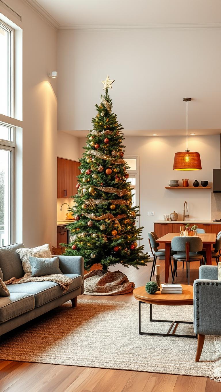 26. Tree as room divider in open plan