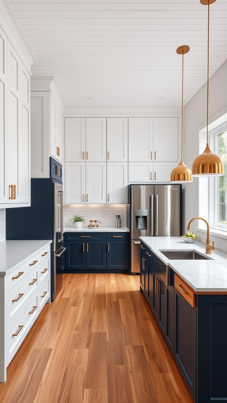 26. Two Tone Upper White Lower Navy