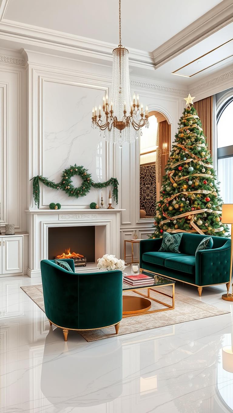 27. Marble and Glass Accents for Sophistication