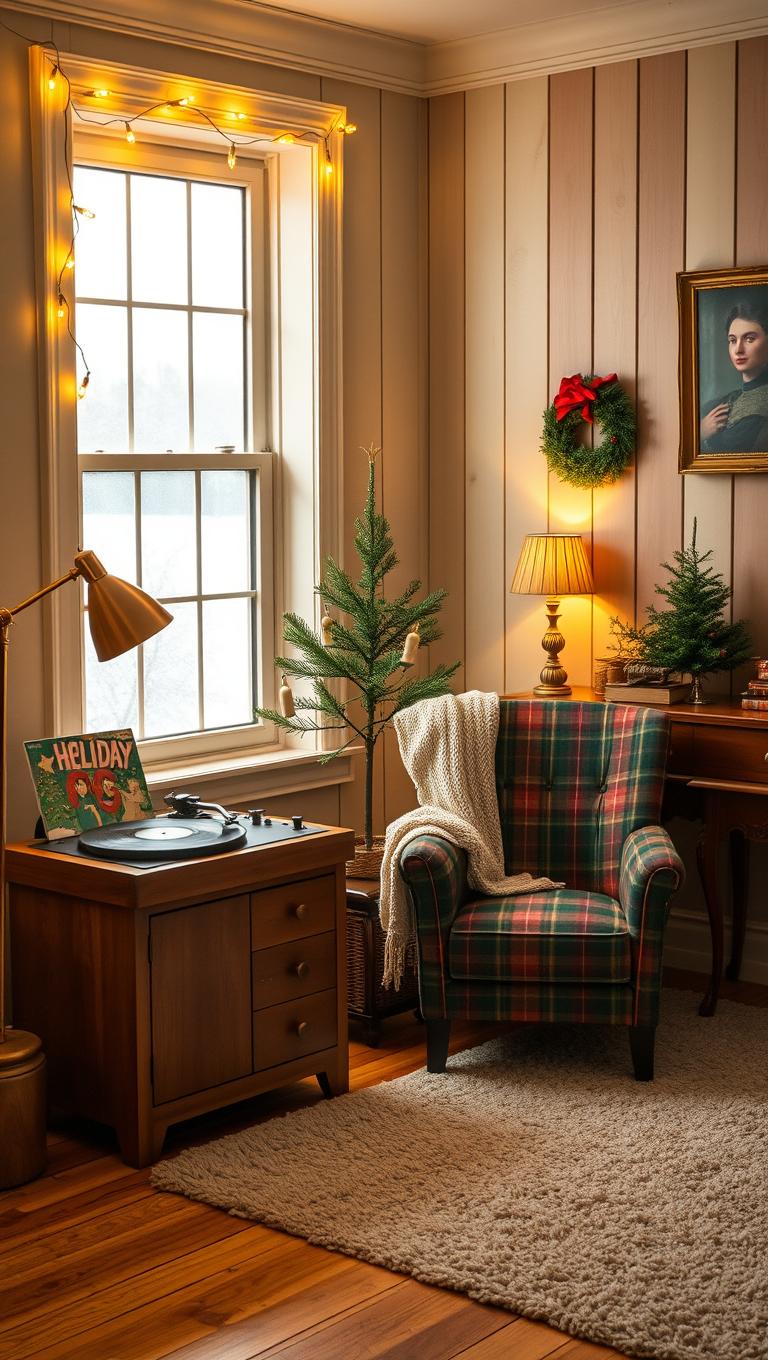 27. Record Player Corner with Holiday Records