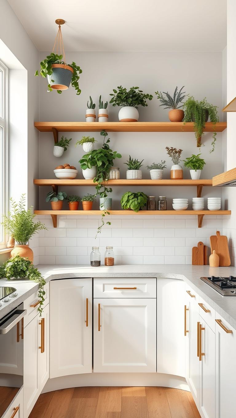 28. Floating Shelves with Greenery