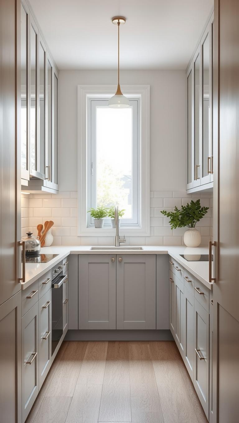 28. Glass door fronts to reduce visual weight