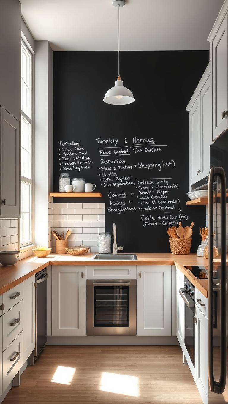 29.  Chalkboard wall for notes and menu ideas