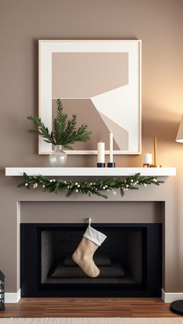 29. Modern minimalist mantel decor