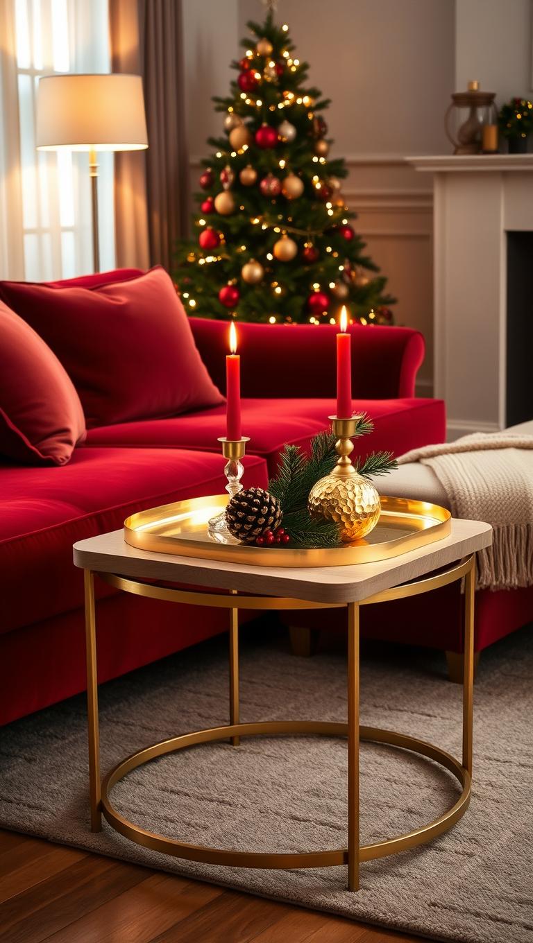 29. Side Table Decor with Gold Tray