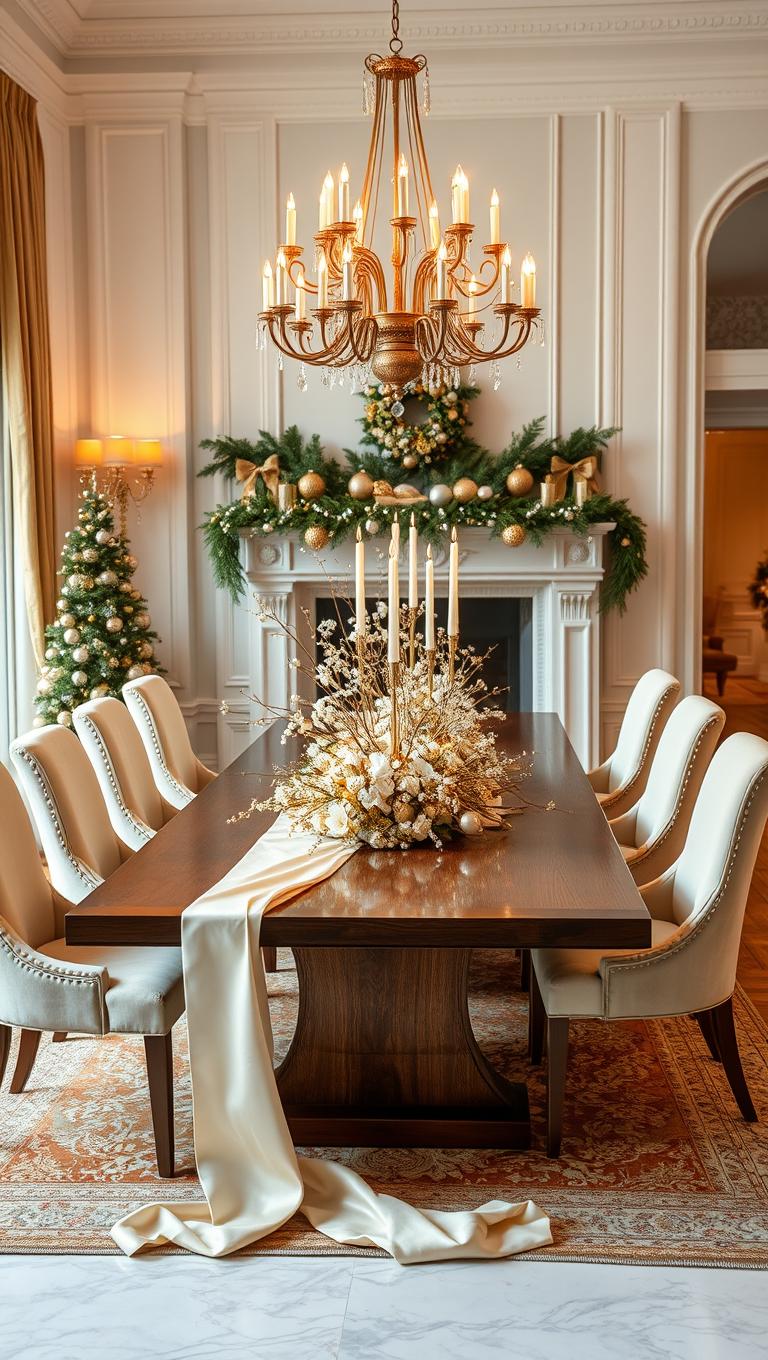 3. Grand Table Centerpiece in Gold and Ivory