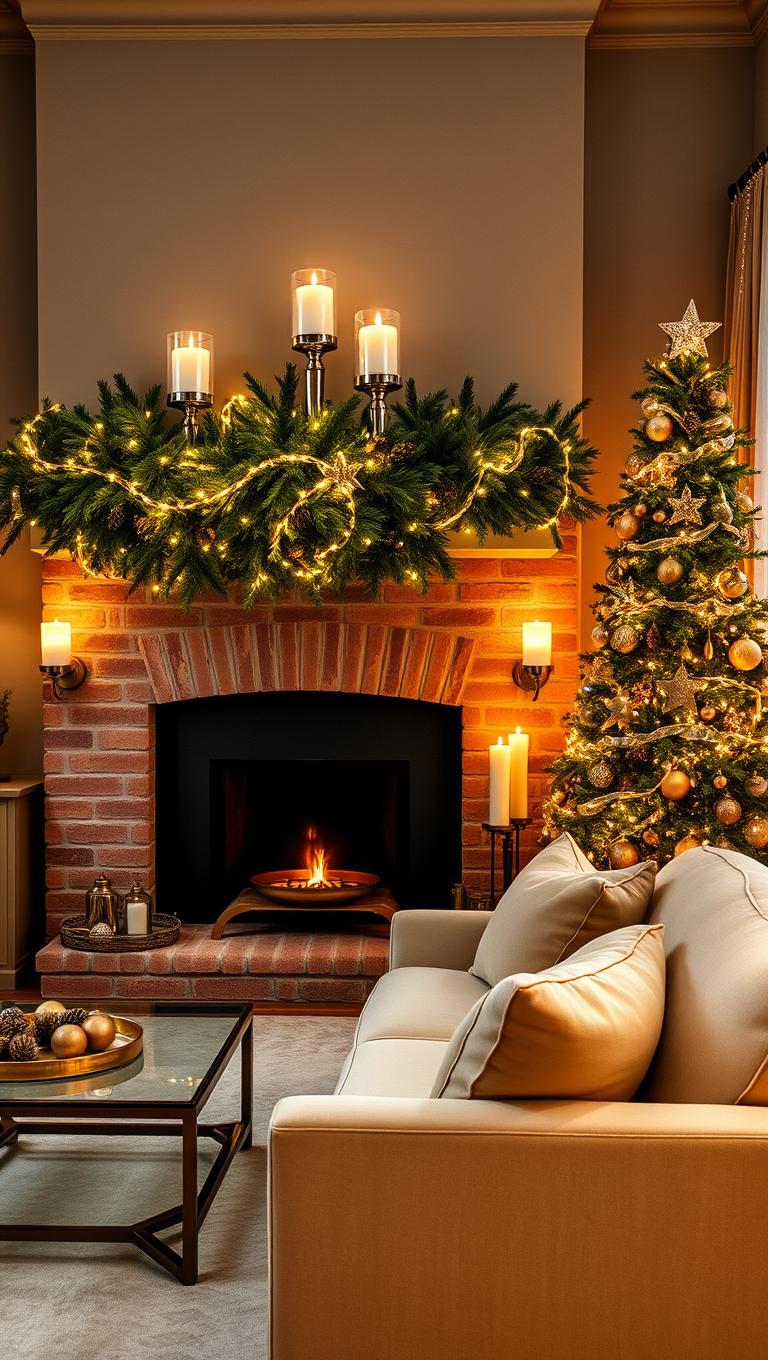 3. Layered lighting with candles and fairy lights