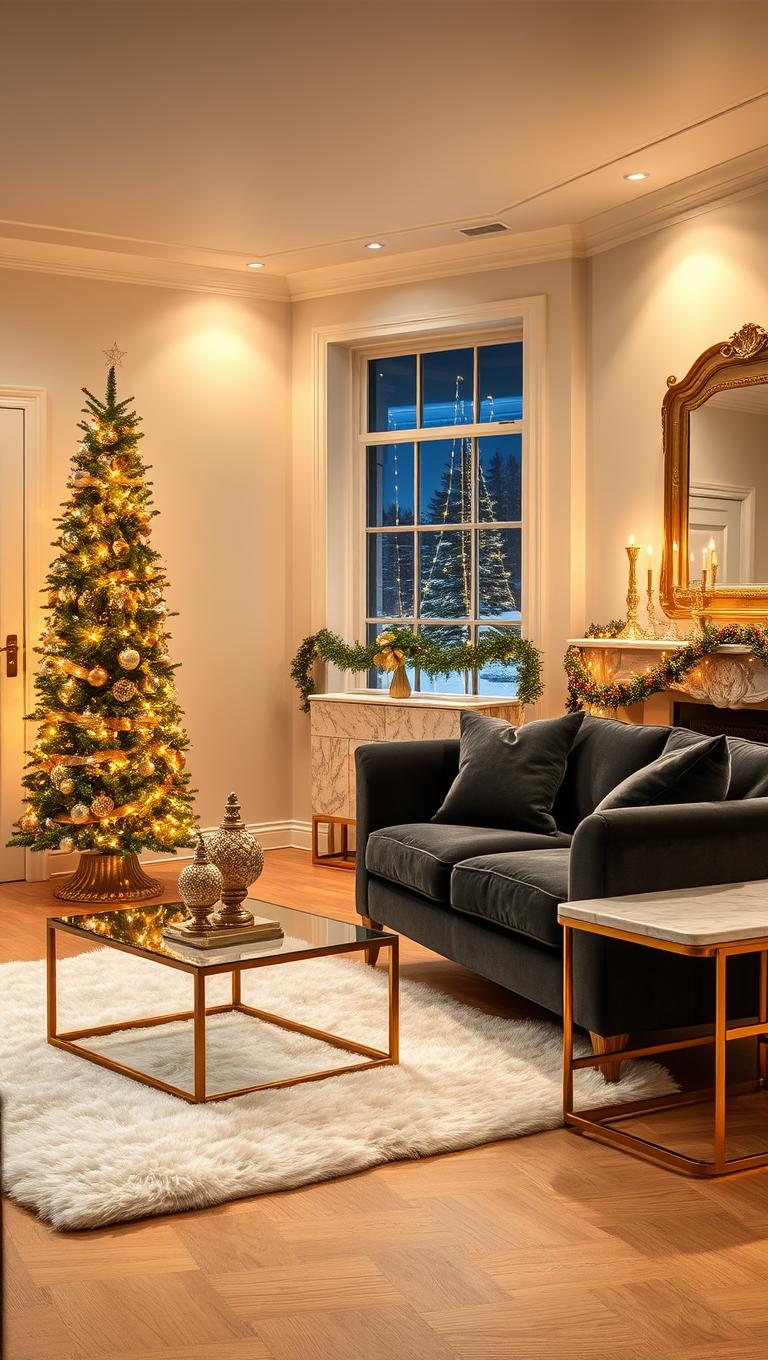 3. Metallic Glam with Gold Accents