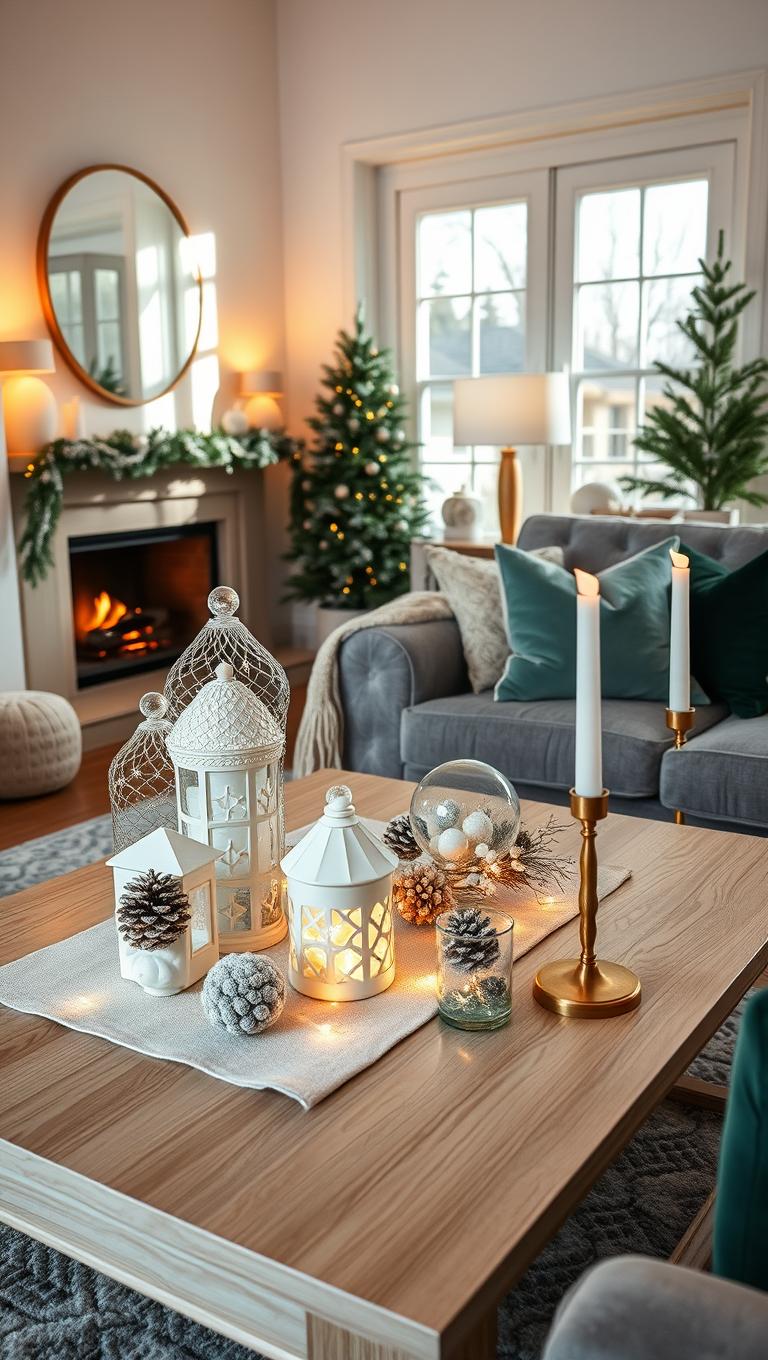 3. Snowy Lanterns and Ornaments