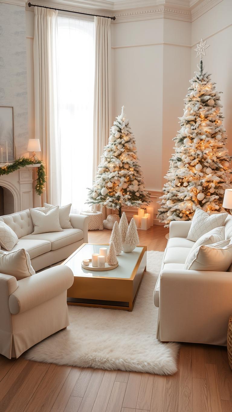 3. Velvet and Chenille Sofas in Ivory