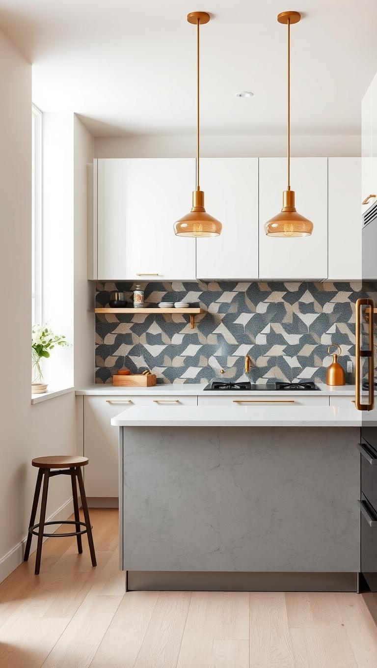 31. Cement Tile with Geometric Patterns