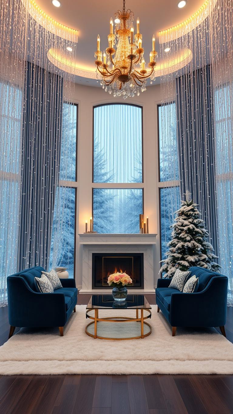 31. Ice Crystal Curtain or String Light Curtain