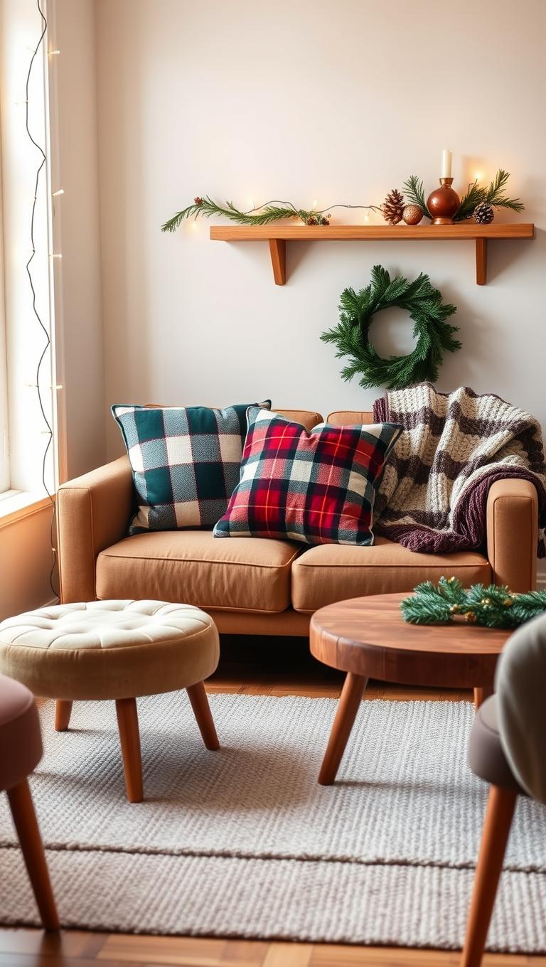 31. Plaid Cushions and Throws