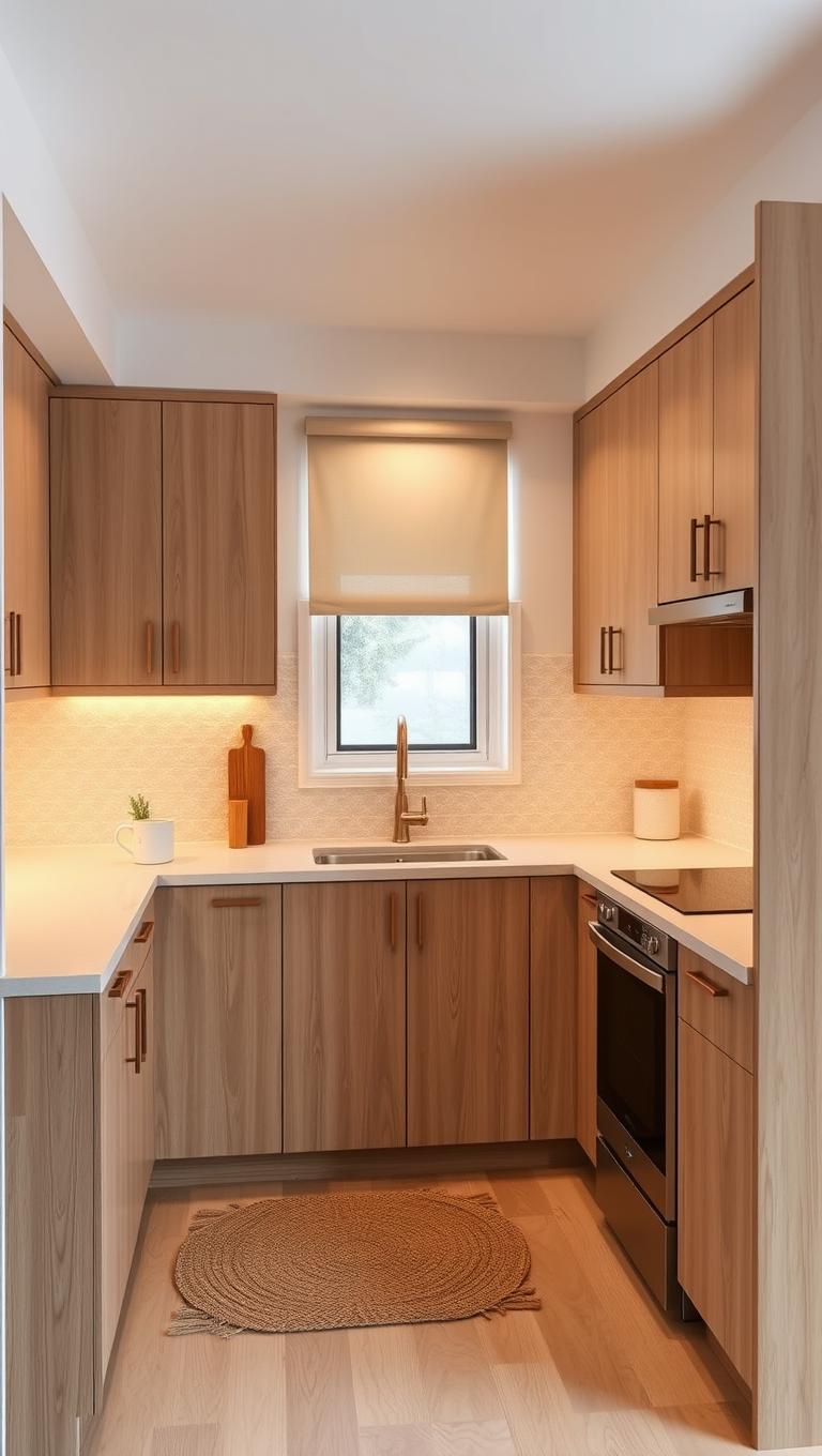 31.  Under cabinet LED lighting with warm glow