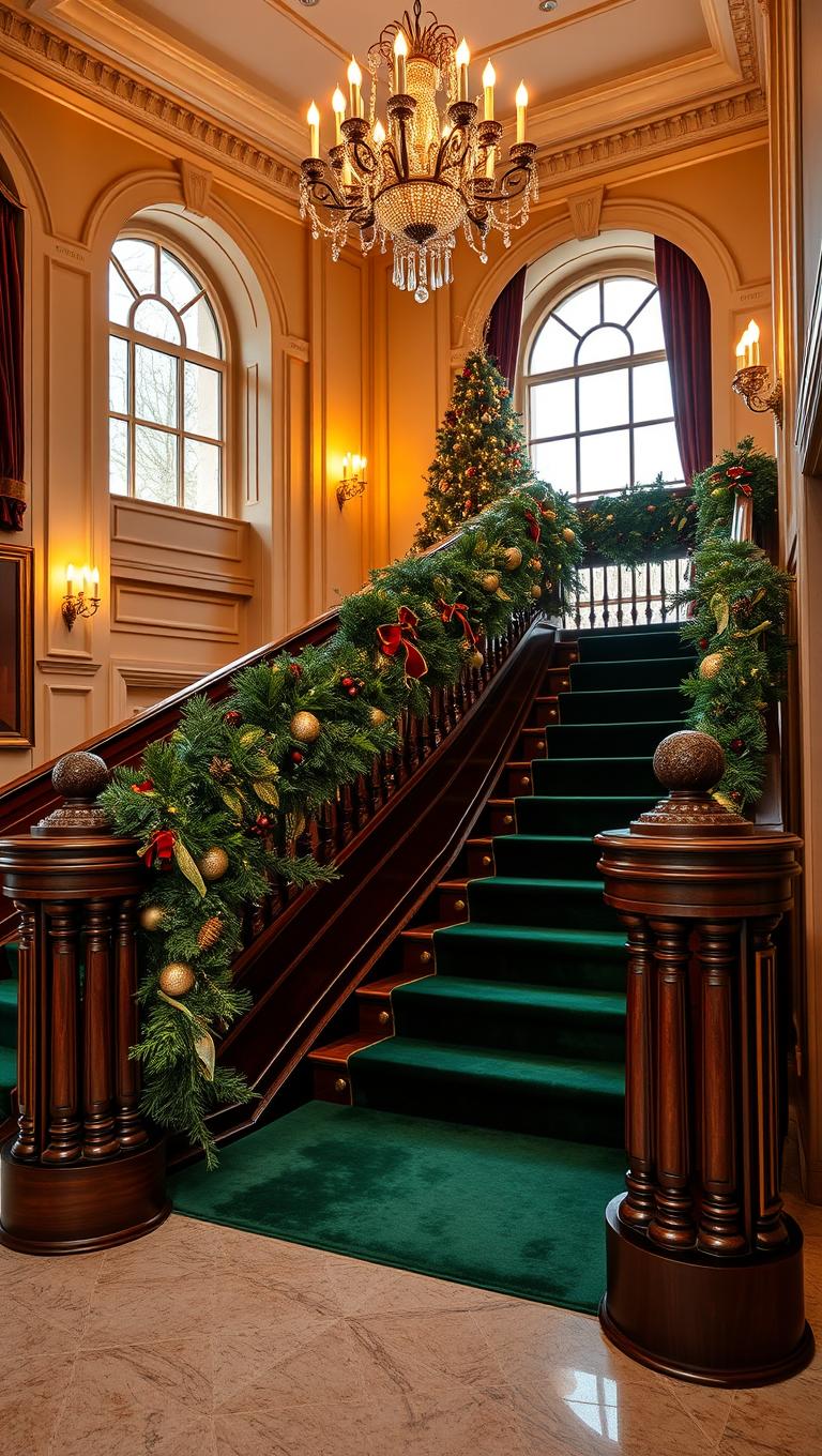 32. Grand Stair Railing Decorations