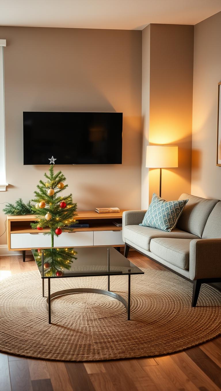 32. Under TV Console Tree