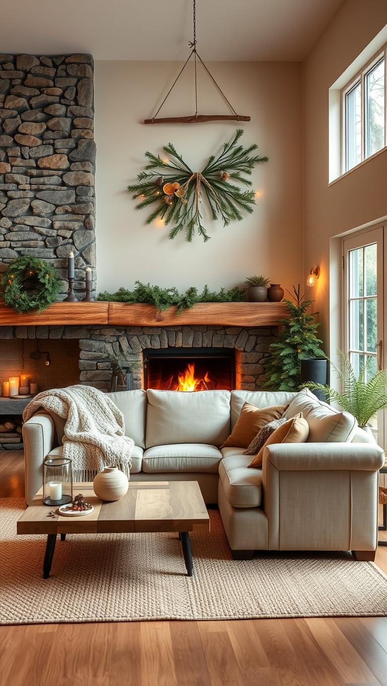 33. DIY Pine Branch Wall Hanging