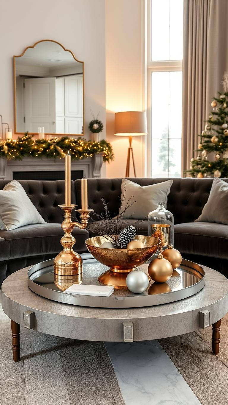 33. Mixed Metallics on Coffee Table