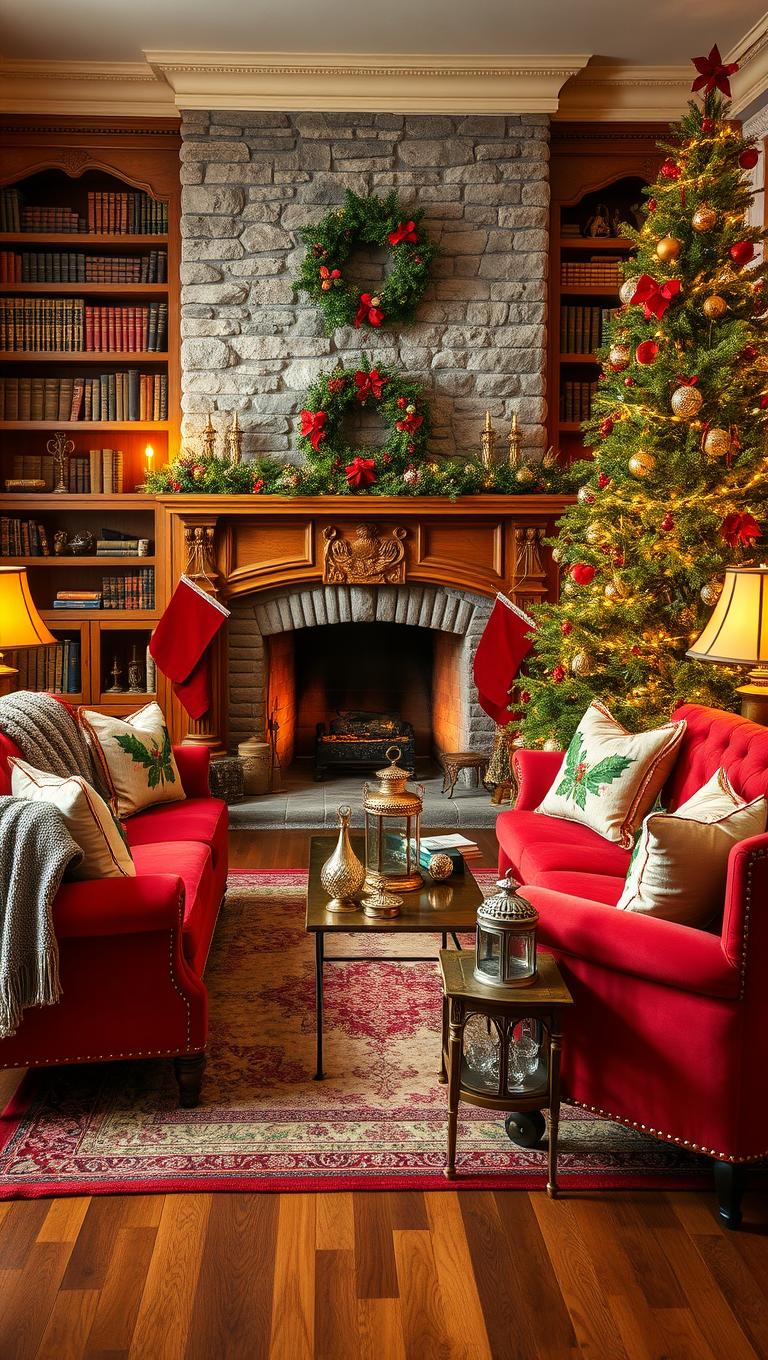 34. Holly and Cranberry Color Palette on Pillows