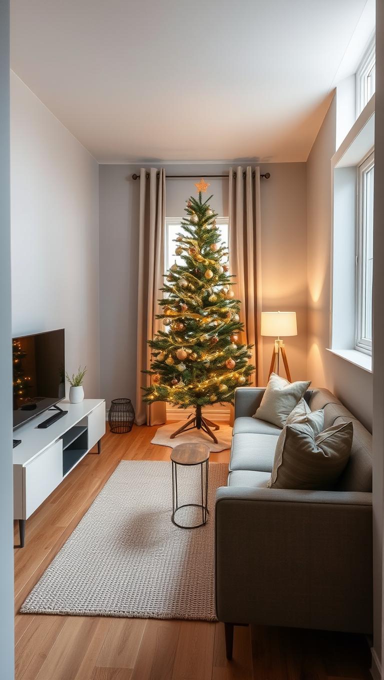 34. In a tight L shaped living room adapt