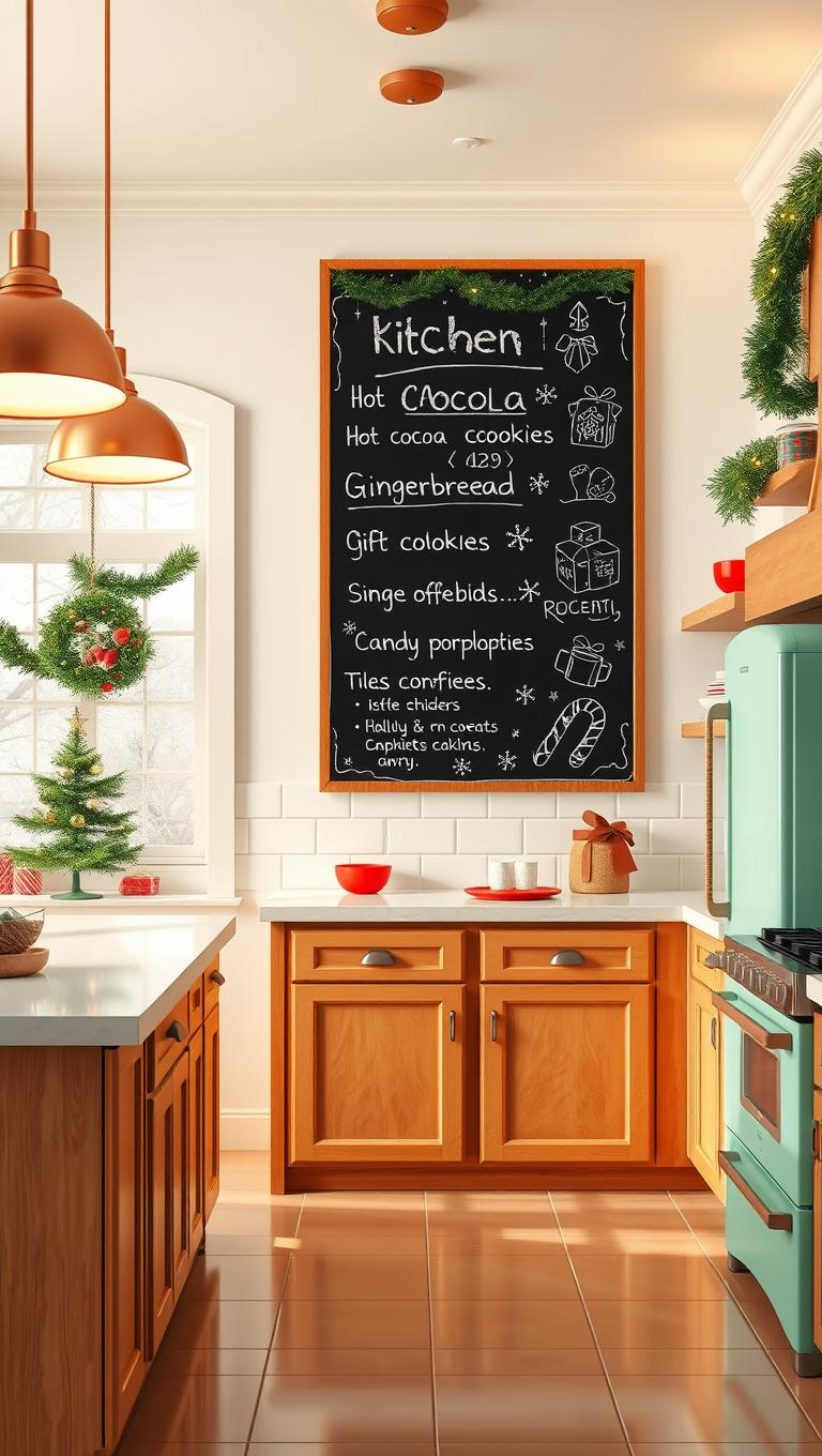 34. Kitchen Chalkboard Menu with Holiday Notes