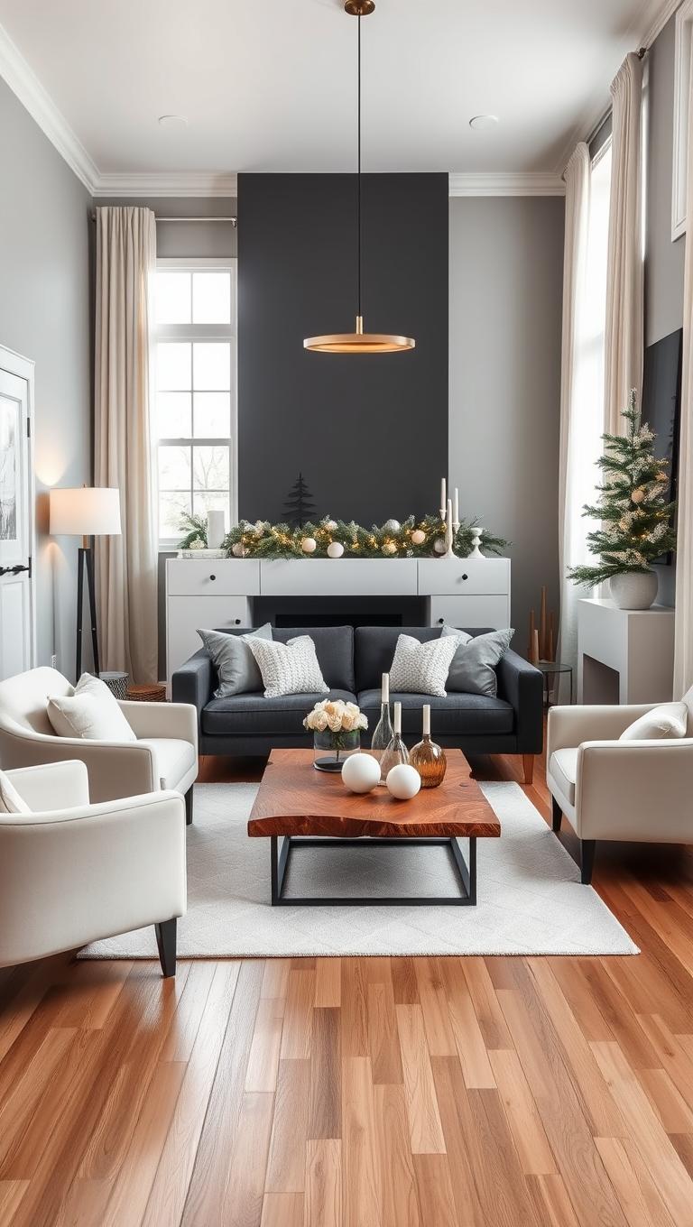 34. Monochrome with warm wood