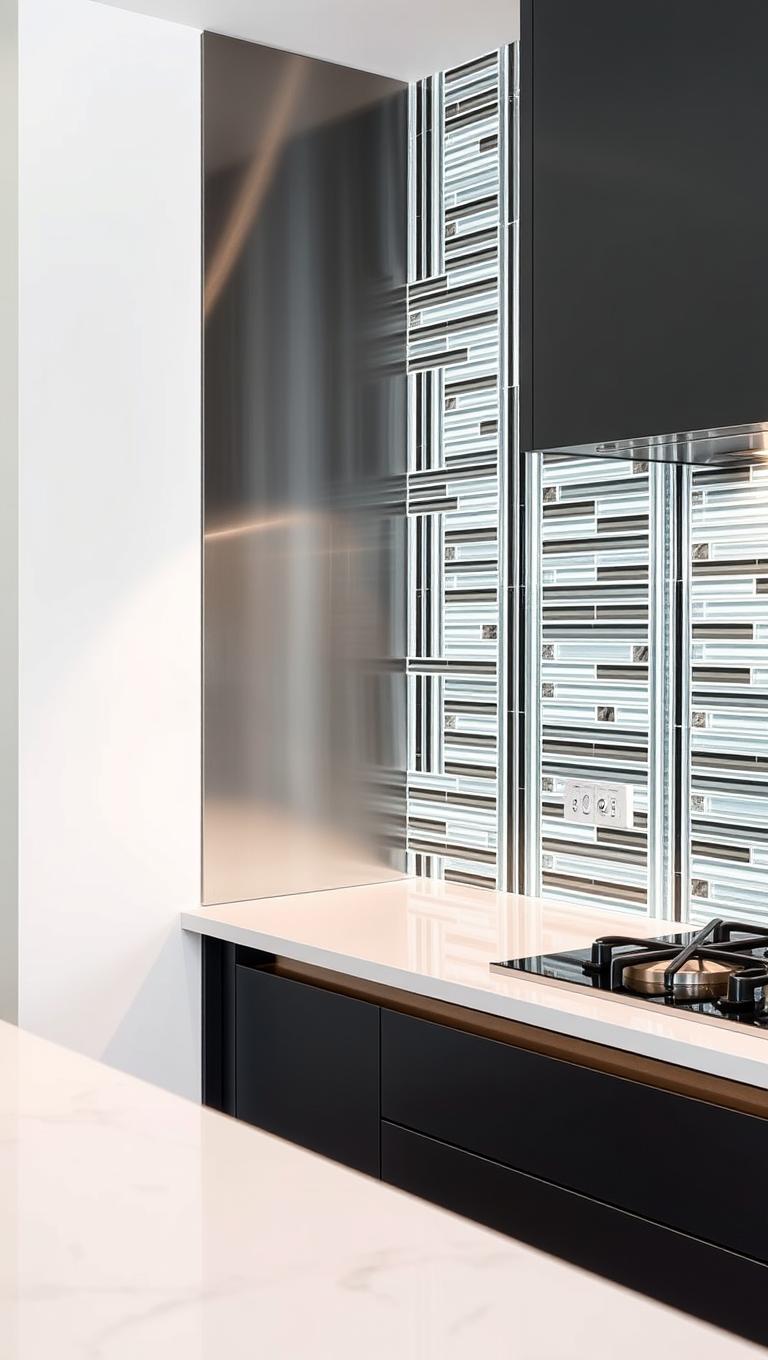 34. Stainless Steel and Glass Ribbon Mix