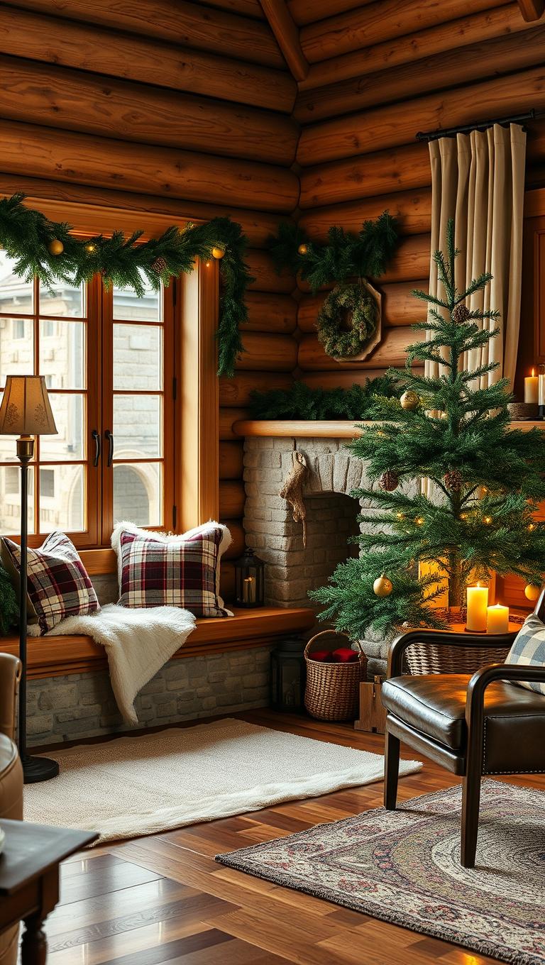 35. Log cabin inspired corner