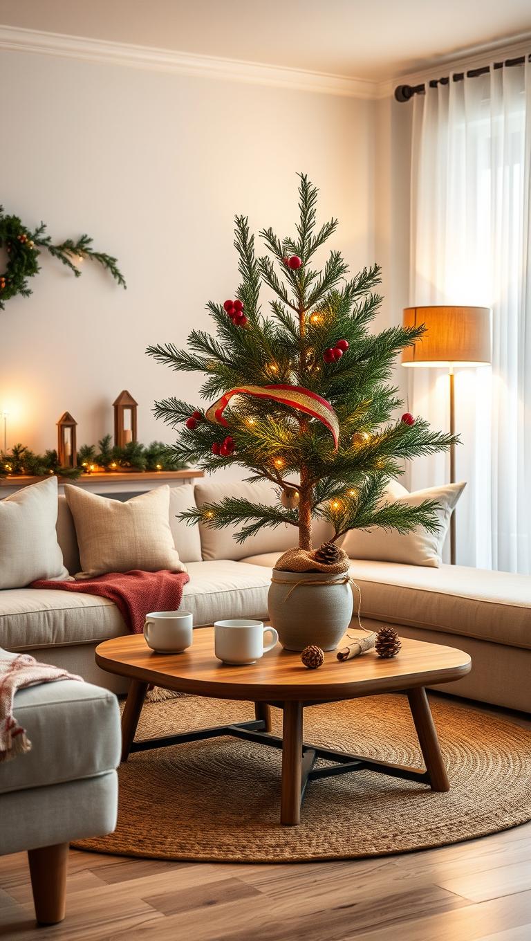 35. Tabletop Tree on a Sideboard