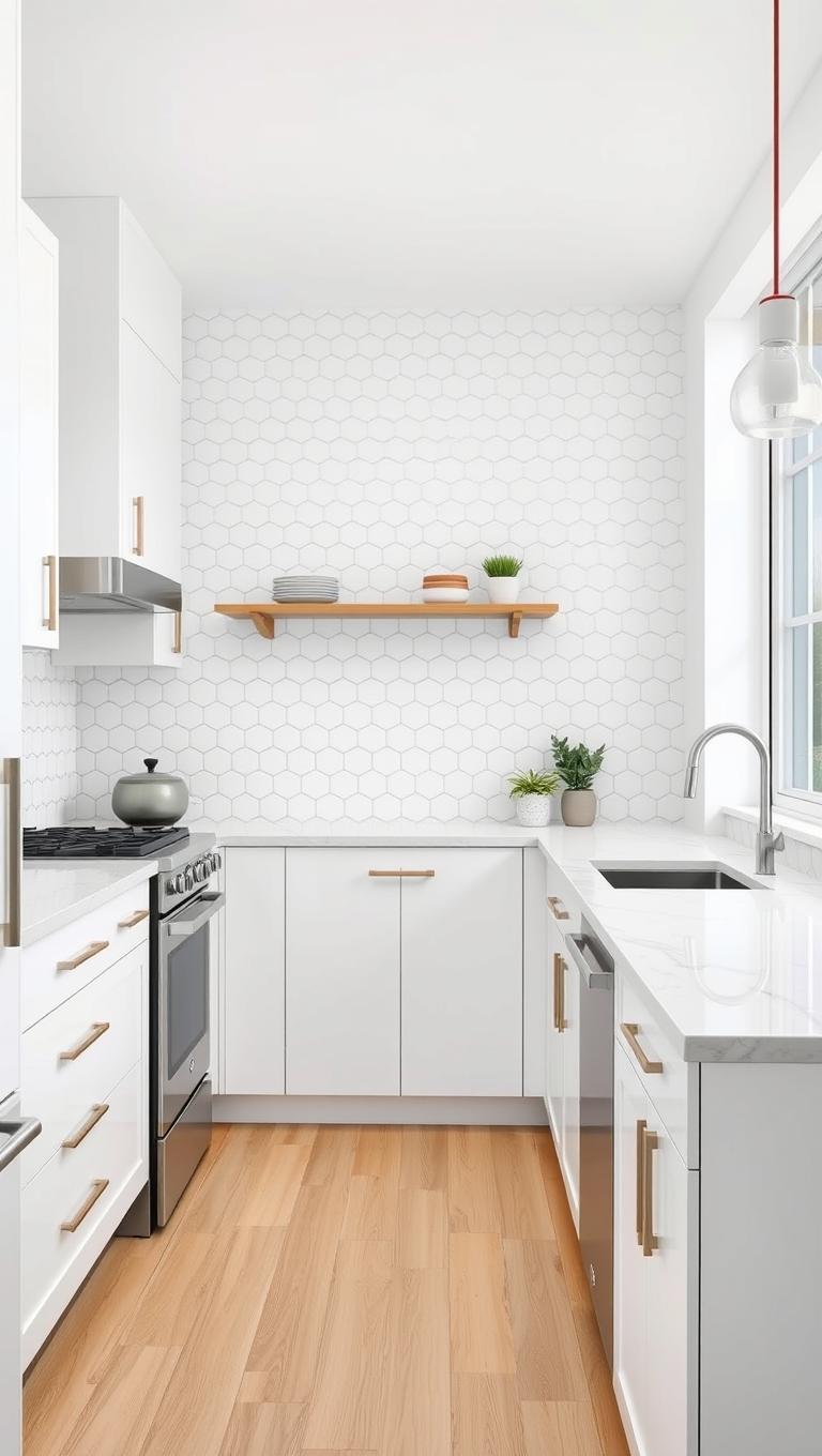 36. White on White Geometric Tile