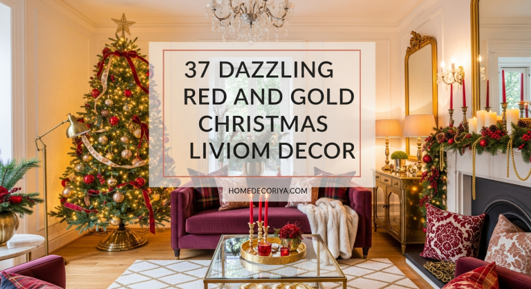 37 Dazzling Red and Gold Christmas Living Room Decor