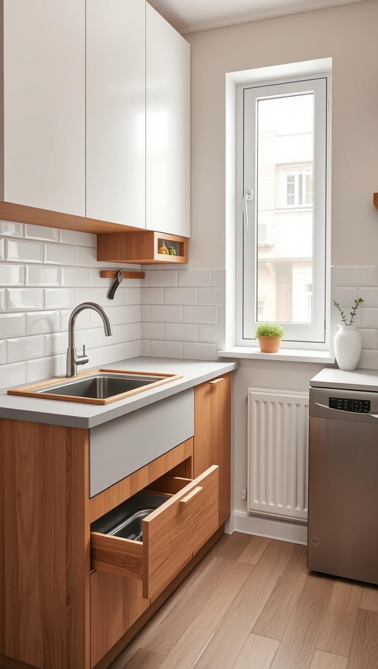 37. Compact sink with integrated waste disposal