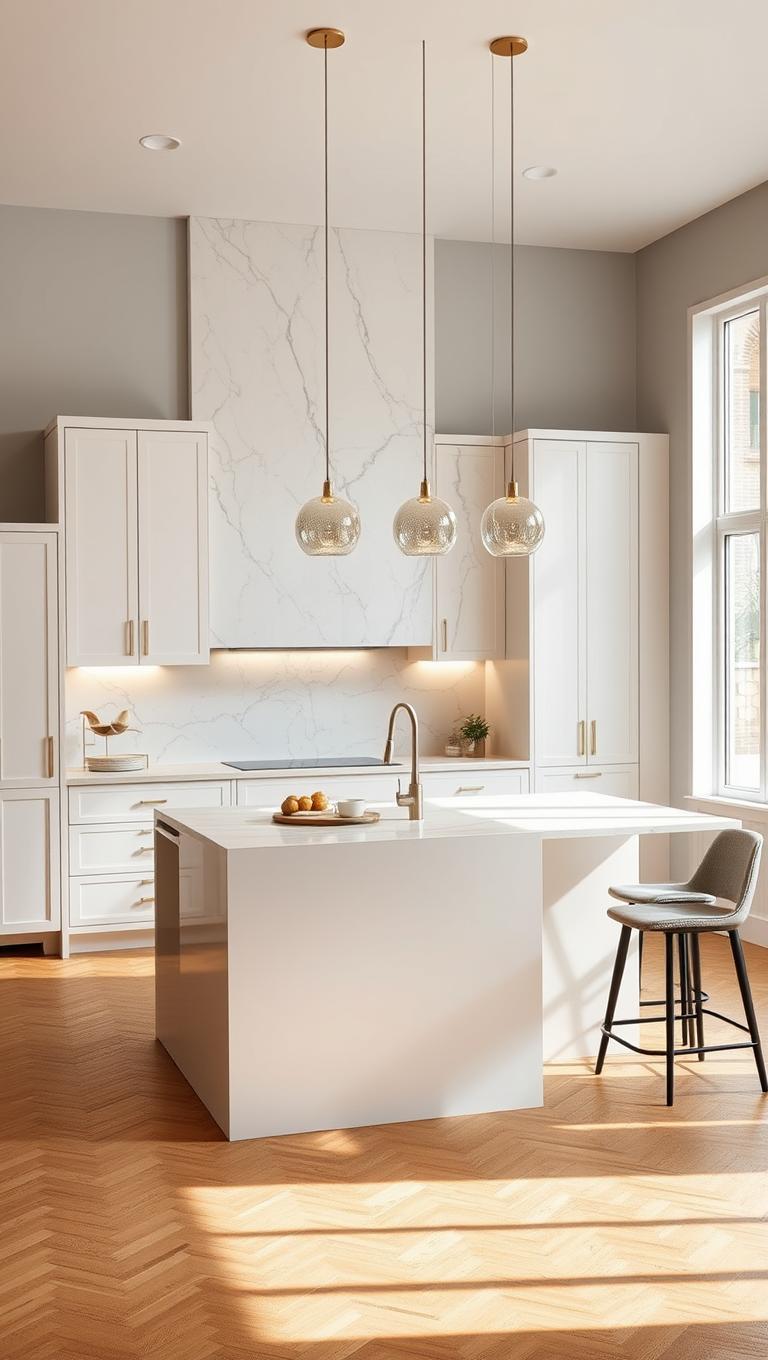 37. Marble Slab Back Splash With Subtle Edge