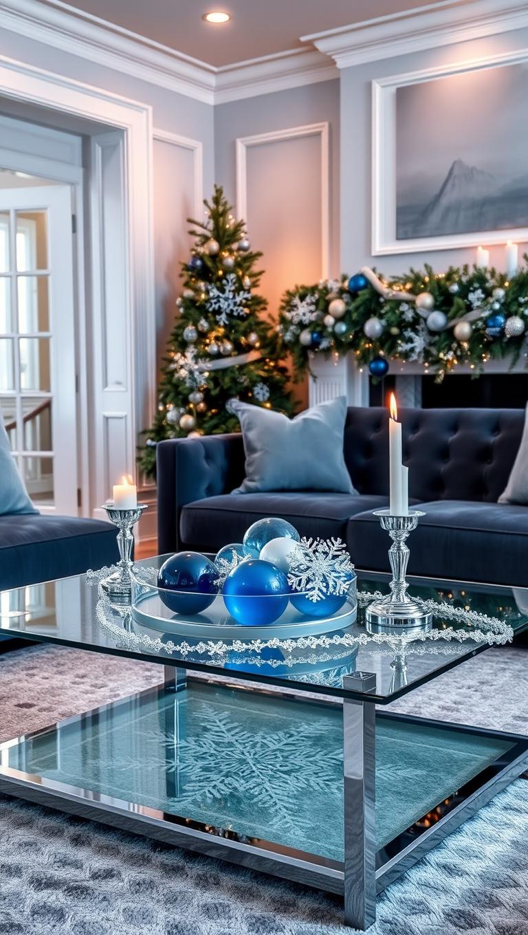 38. Snowflake Motifs in Blue and Silver