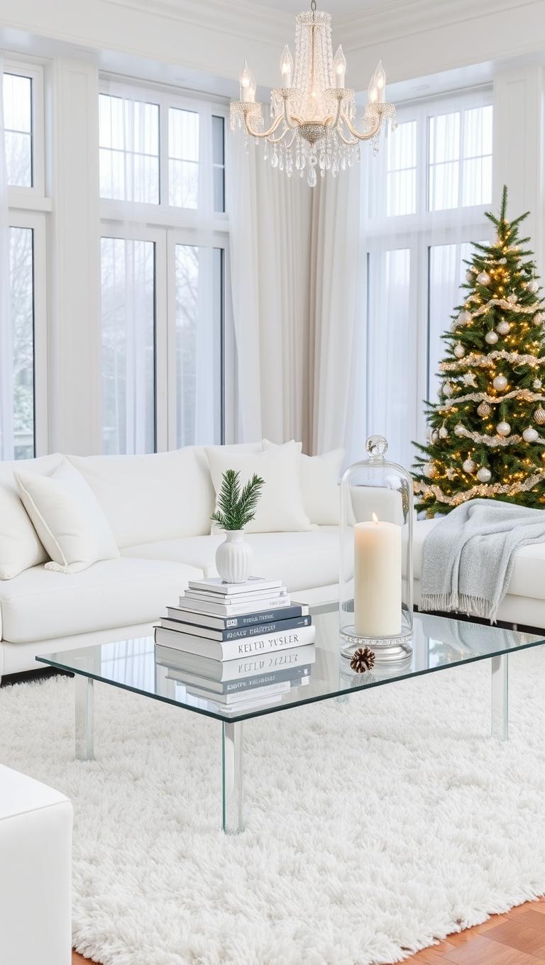 39. White and Glass Coffee Table Styling