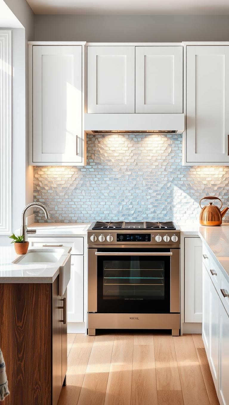 4. Glass Mosaic with Iridescent Shine