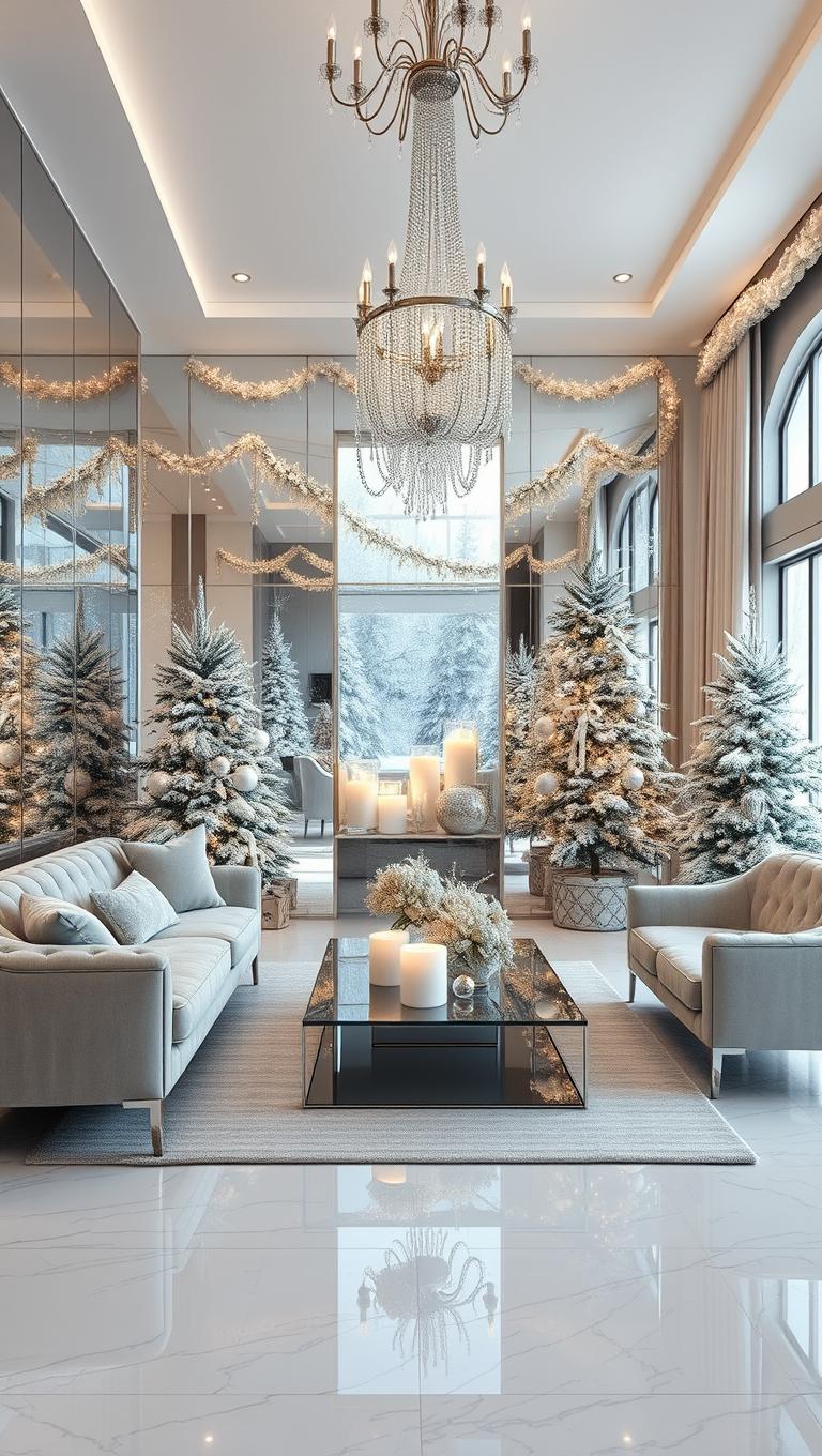 4. Mirrored Surfaces with Frosted Accents