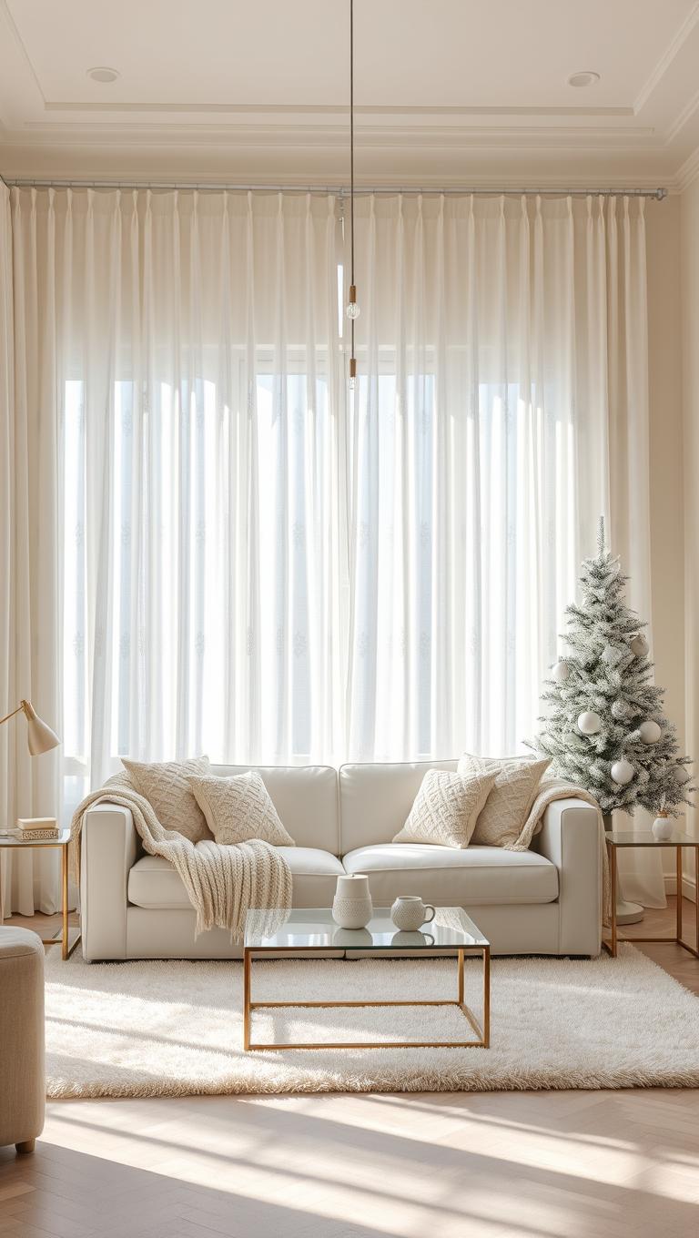 4. White Calico Curtains for Soft Light
