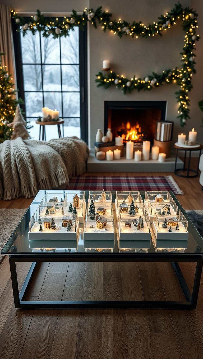 40. Festive Coasters with Mini Snow Scenes