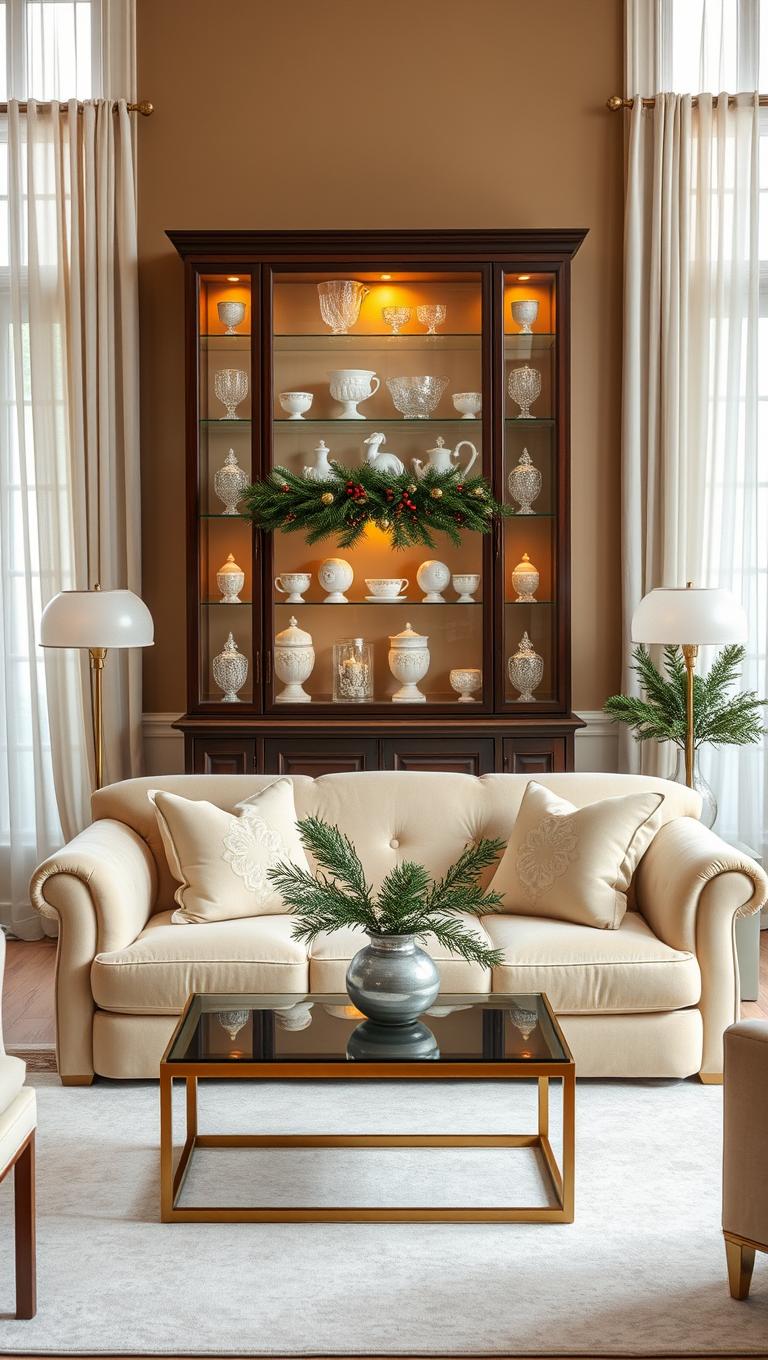 40. Glass cabinet festive styling