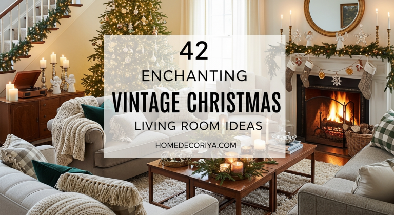 42 Enchanting Vintage Christmas Living Room Decor Ideas