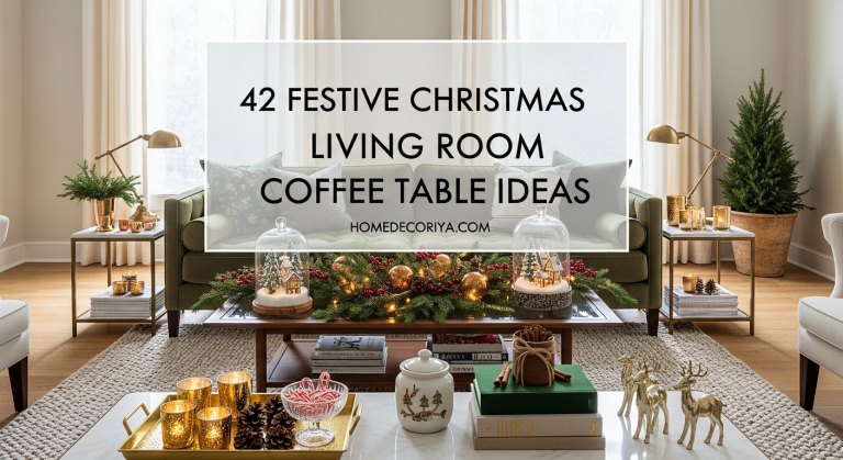 42 Festive Christmas Living Room Coffee Table Ideas