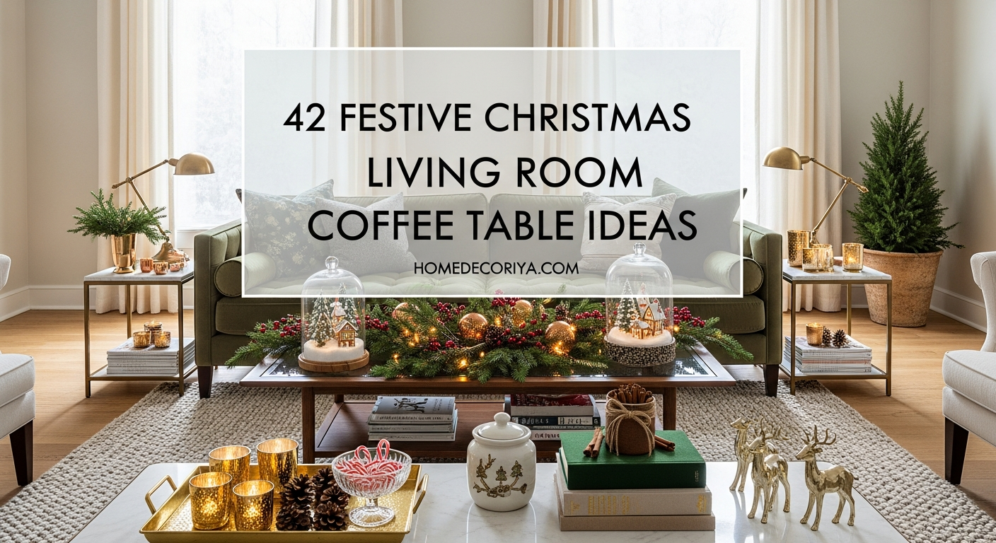 42 Festive Christmas Living Room Coffee Table Ideas