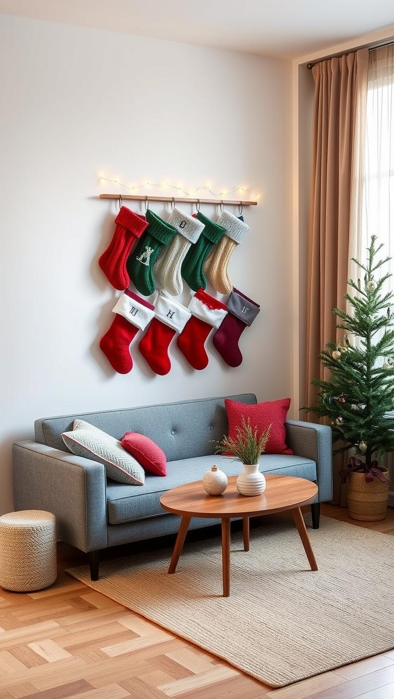 43. Color Coded Stockings on the Wall