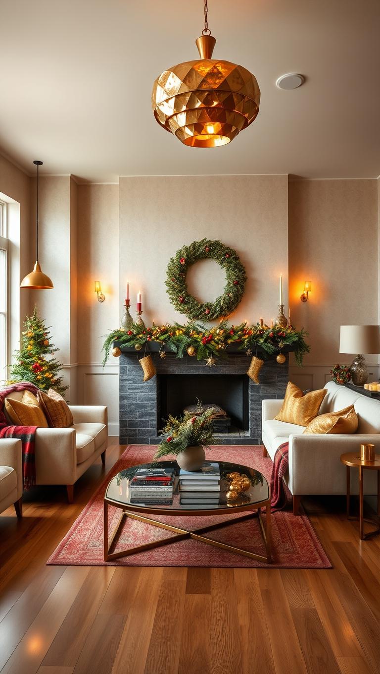 43. Warm metal lighting fixtures