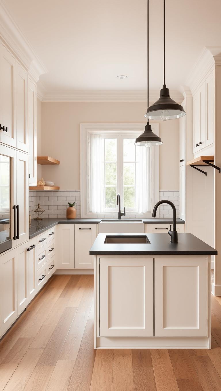 44. Off White with Black Hardware