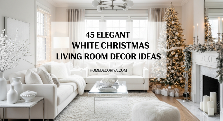 45 Elegant White Christmas Living Room Decor Ideas