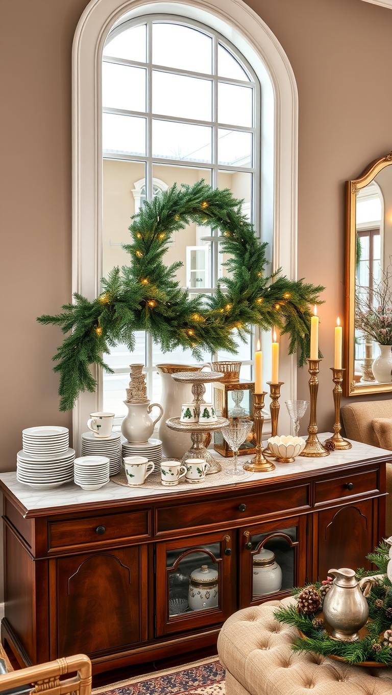 47. Festive dishware display