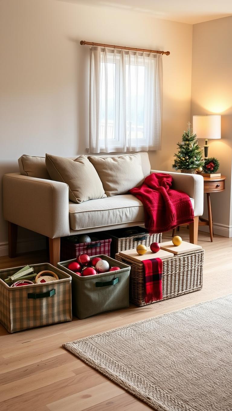 47. Under Sofa Storage for Seasonal Items