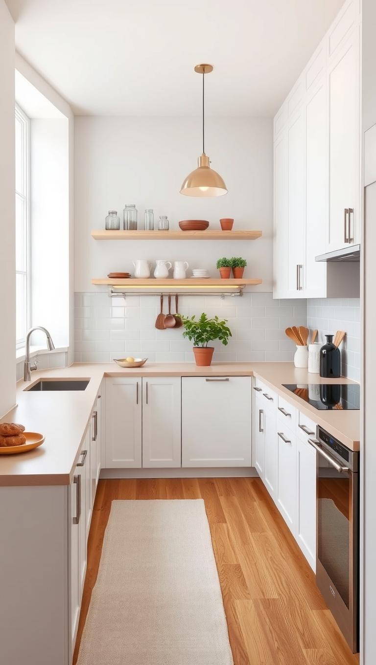 6.  Open shelf zones at eye level for display and accessibility